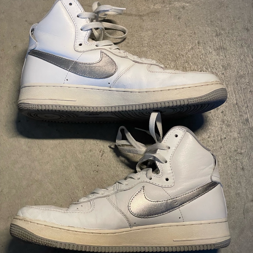Nike Air Force 1 High QS White Silver US 11 M